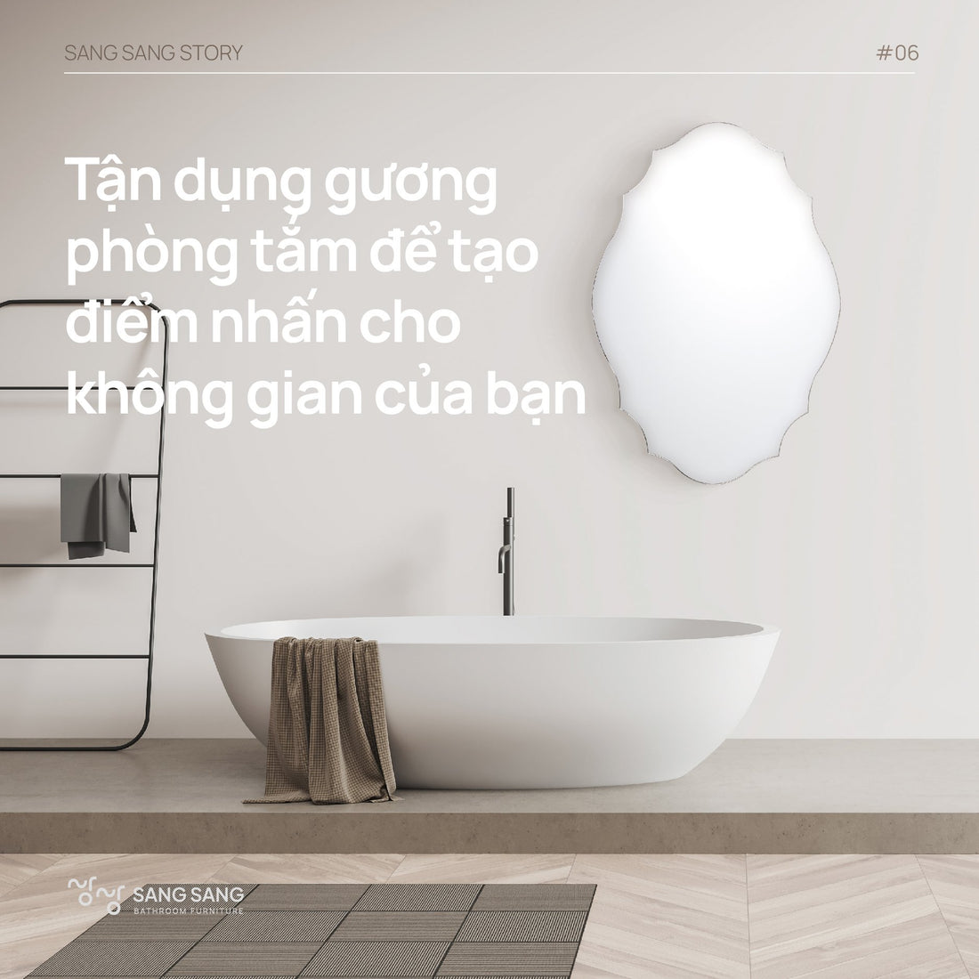 Tận dụng gương phòng tắm để tạo điểm nhấn cho không gian của bạn